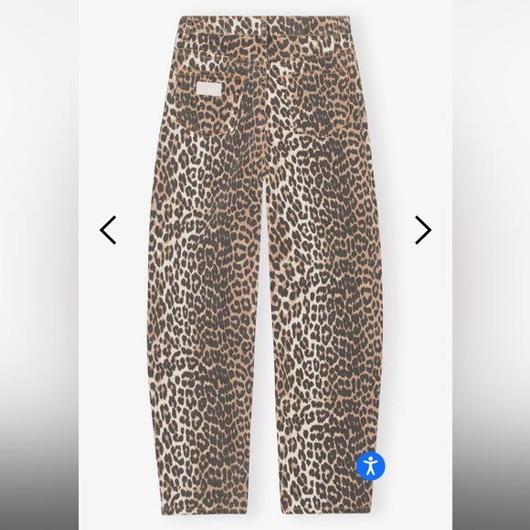 Leopard Denim Stary Jeans Ganni - Picture 2 of 10